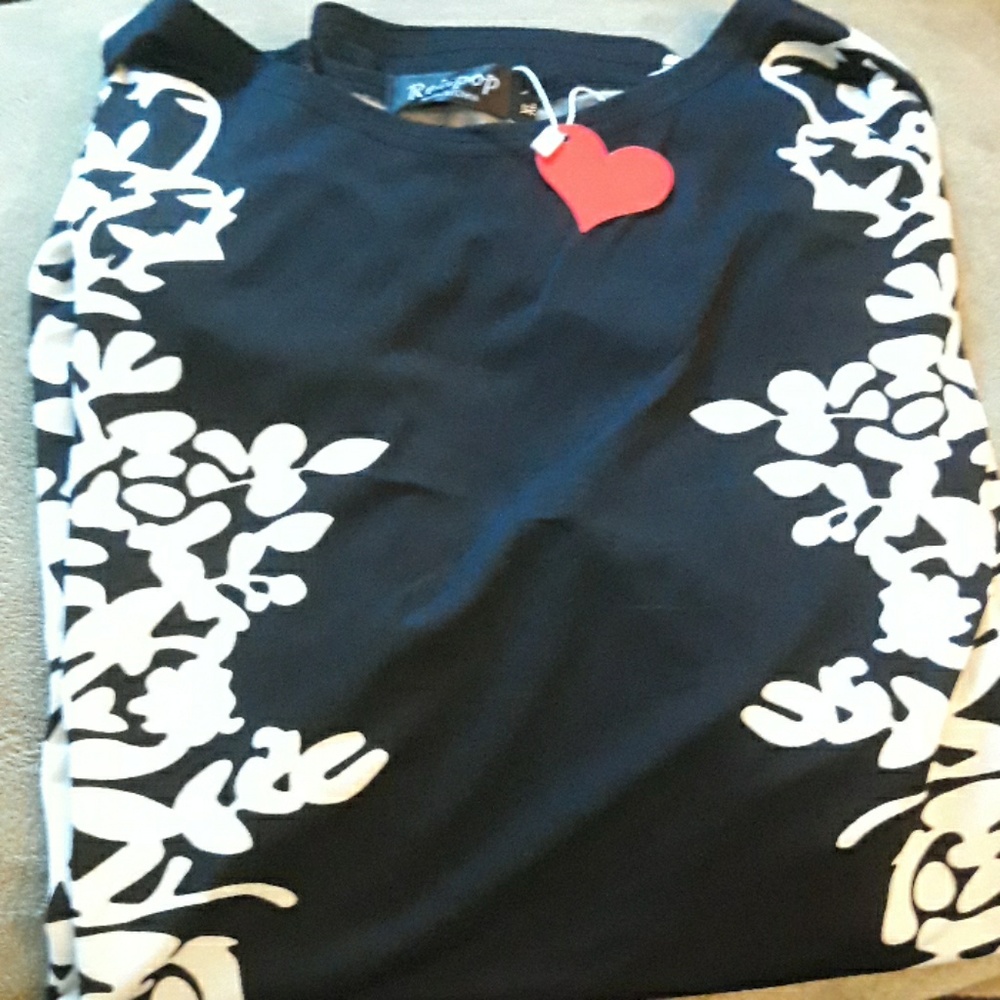 Black and white blouse